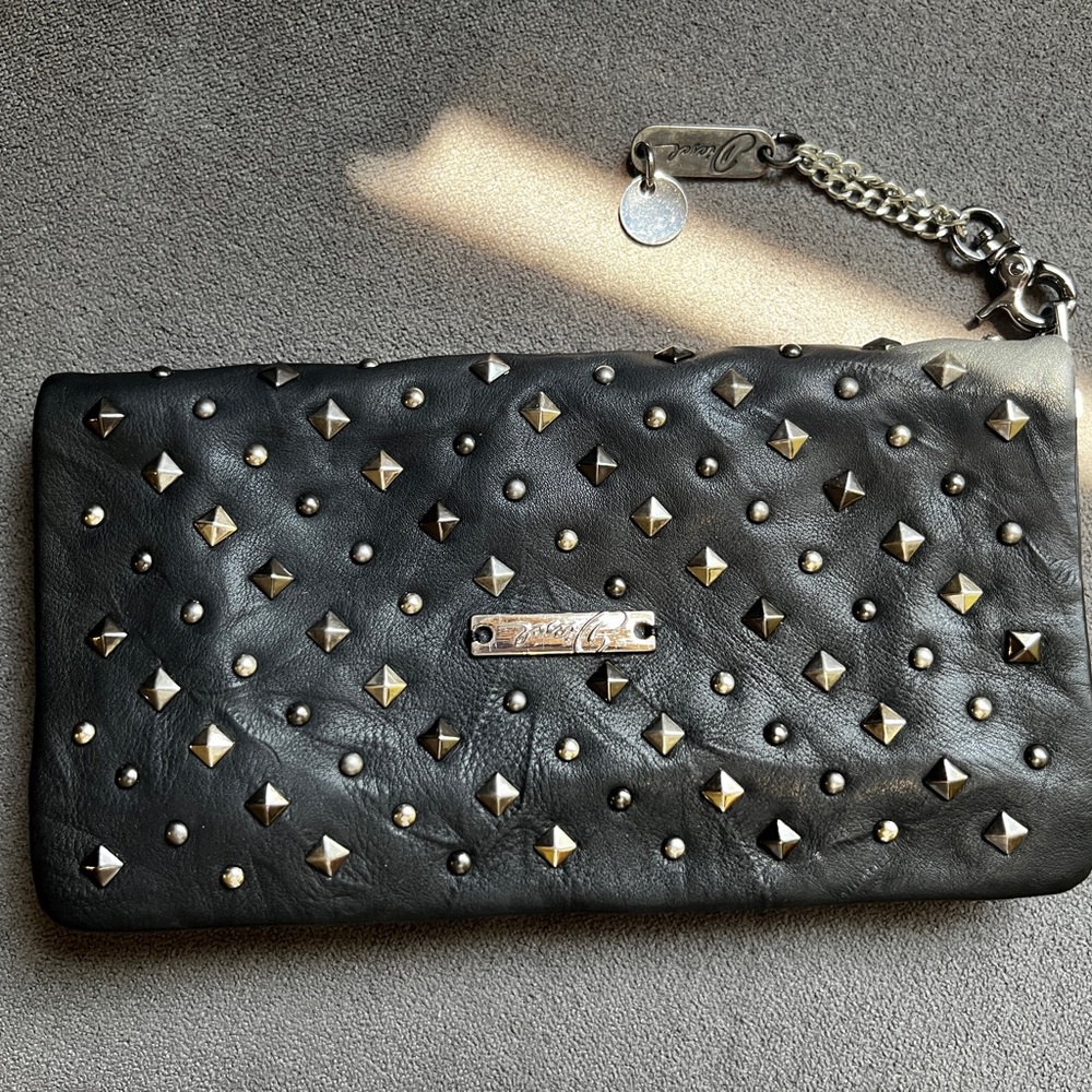 Diesel studded Black Leather Wallet.